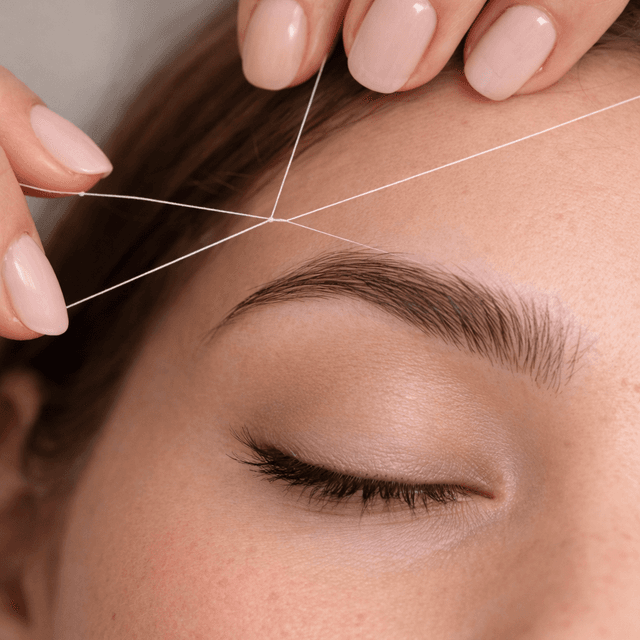 Full face threading at A1browsstudio in Cincinnati, OH